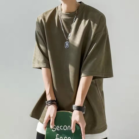 2023 Summer New Solid Color Couple Casual T Shirt Men Women O-neck All-match Tee Shirt Unisex Half Sleeve Comfortable T-shirt